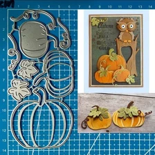 Halloween Pumpkin Metal Die Cuts & Stencils - Card Paper Craft DIY Template &...