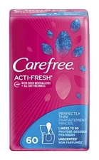 Carefree Acti Fresh Body Shape Pantiliners Thin Unscented 60 Count Each