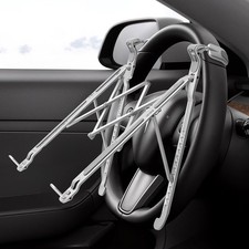 Car Laptop Mount for Steering Wheel, Height Adjustable Laptop Desk for Car wi...