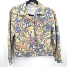 Norm Thompson Jacket Women PS Botanical Floral Cottage Grandma Boho 90s USA Made