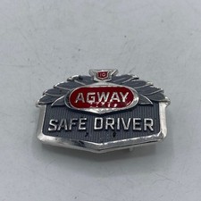 VINTAGE 1970s  AGWAY SAFE DRIVER 10 YEAR AWARD TRUCKER PEWTER BELT BUCKLE