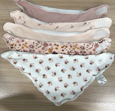 Kyle & Deena Infant Baby Girls 5 Pack of Bandana Drool Bibs Floral