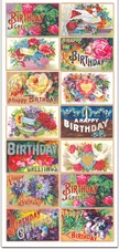 Violette Stickers Floral Happy Birthday Greetings Scrapbook Craft Planner Supply