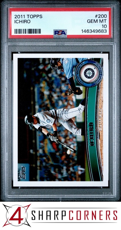 2011 TOPPS #200 ICHIRO SUZUKI MARINERS HOF PSA 10