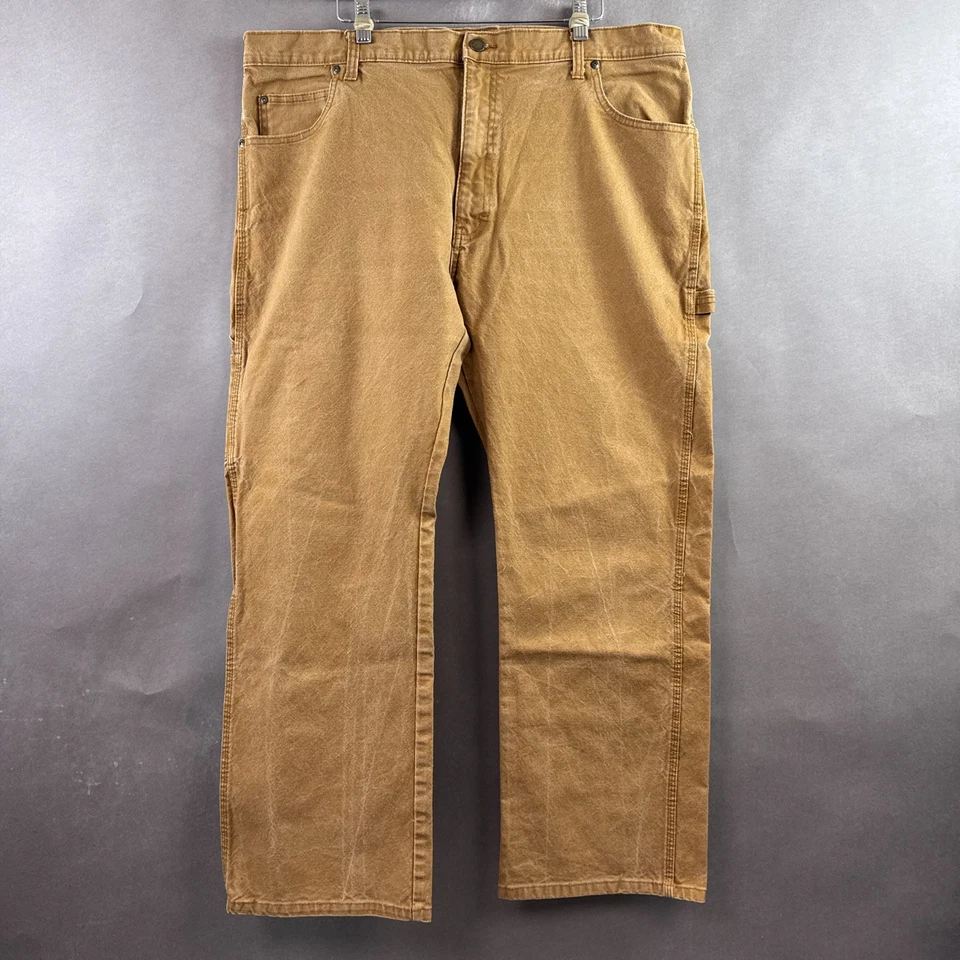 Pantalones Dickies Para Hombre 40x28 Marrón Carpintero Lona Carga Ropa de Trabajo Desteñida (Tag38x30) Foto 2 de 4