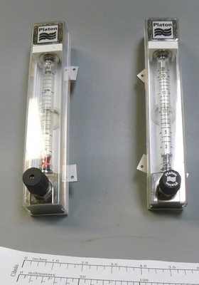 Lot of 2 Platon Quality Flowmeters Argon CO2 4, 22 liters/min  [G4H]