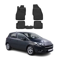 OMAC Gummimatten Fußmatten für Opel Corsa 2014-2019 TPE Automatten Schwarz 4x