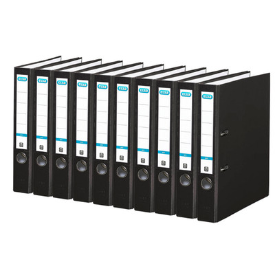 10x Elba Ordner Einsteckschild smart pro A4 PP Folie 50mm schwarz 100023260