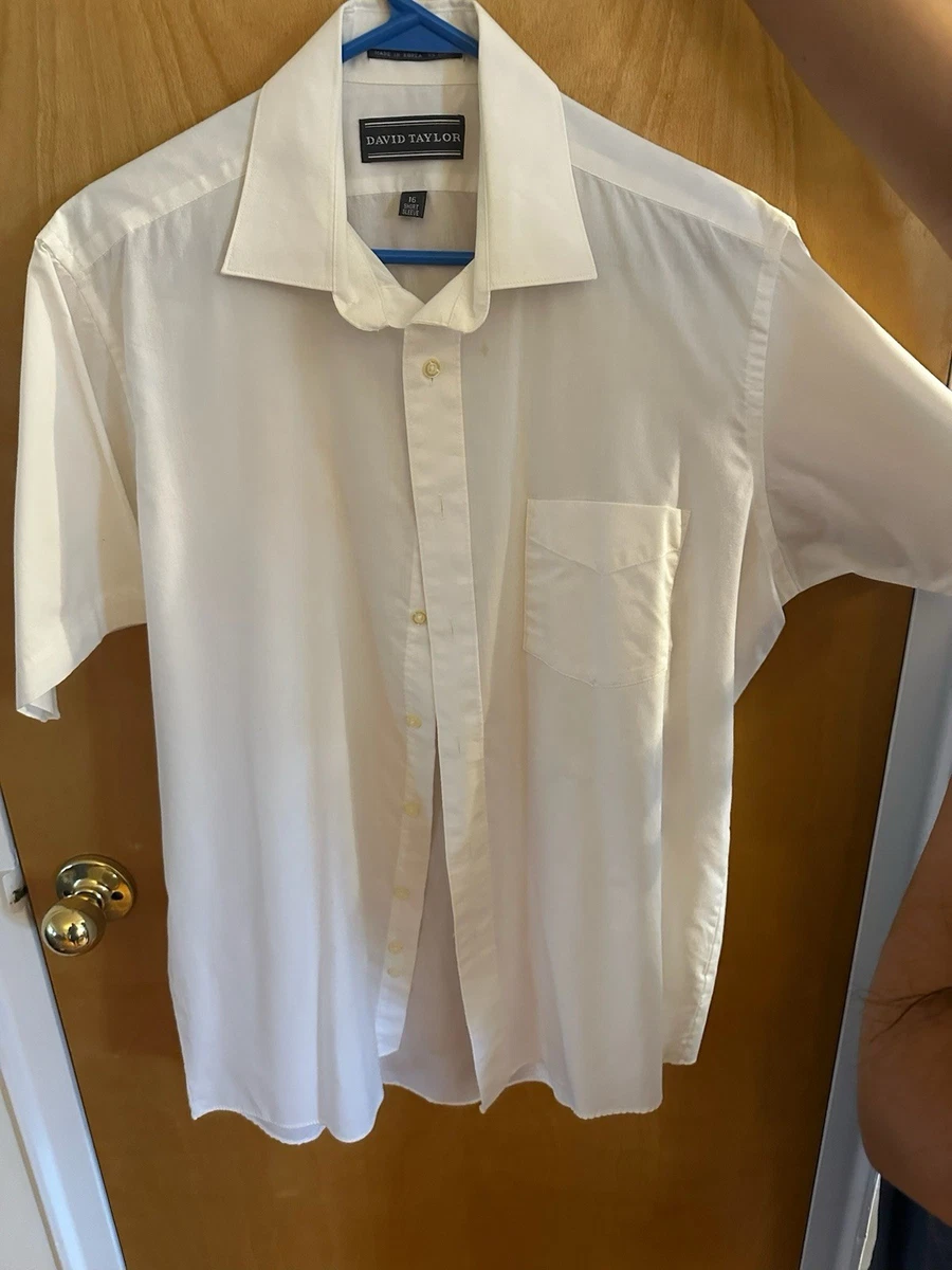 david taylor dress shirts Vintage VINTAGE David Taylor Dress Shirt Mens Blue Long Sleeve Button 16.5 32/33