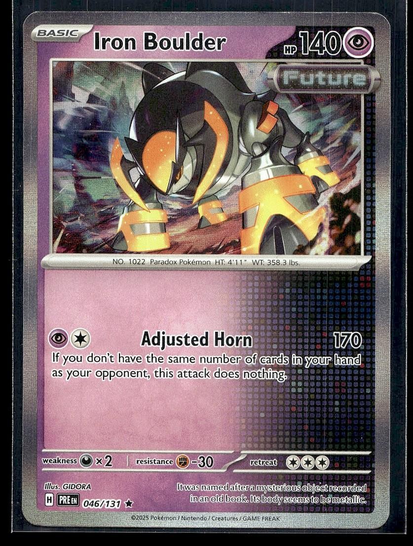 Iron Boulder 046/131 Holo Rare Prismatic Evolutions Pokemon Lightly Played
