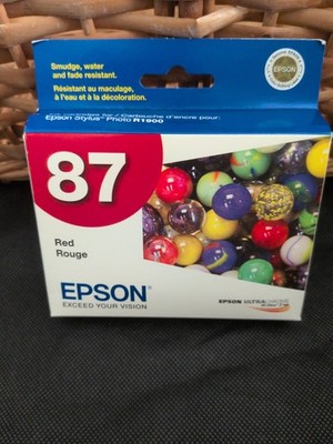 Epson 87 Red Ink Cartridge T087720 OEM UltraChrome Hi-Gloss 2 Exp 01/2019