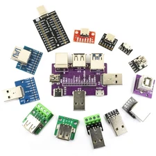 14pcs USB Breakout Board Kit - Type A & C 2.0 & 3.0 Male & Female Connectors
