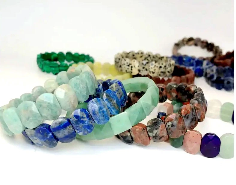 Naturstein facettiert *** Stretch Armband flexibel dehnbar 17-20 cm - Bild 3 von 4