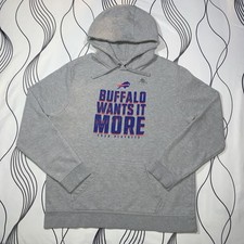 Buffalo Bills Men  s Fanatics Gray Pullover Hoodie Size XL Nfl Football Playoffs