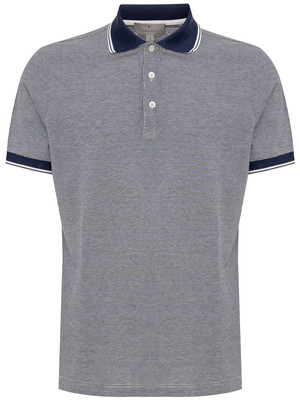 Canali Poloshirt Kurzarm Blau