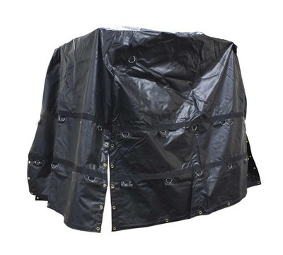 5' x 5' x 5' Heavy Duty Black Steel Coil Tarp 18 oz Vinyl Waterproof Flatbed