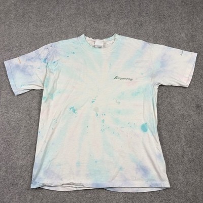 Vintage 90s Tanqueray Gin T-Shirt Mens Large Pastel Tie Dye Promo Graphic Y2K