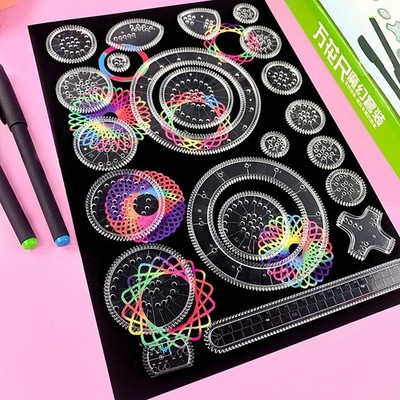 Spirograph Zeichenset kreative Kunst Geometrie Schablonen Kinder pädagogisches Handwerk UK