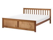 Image of Bed Pine Wood OLENDON 140 x 200 cm (EU Double) Brown