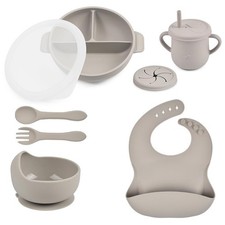 Silicone Baby Feeding Set - Perfect silicone plates for baby  Plates with li...