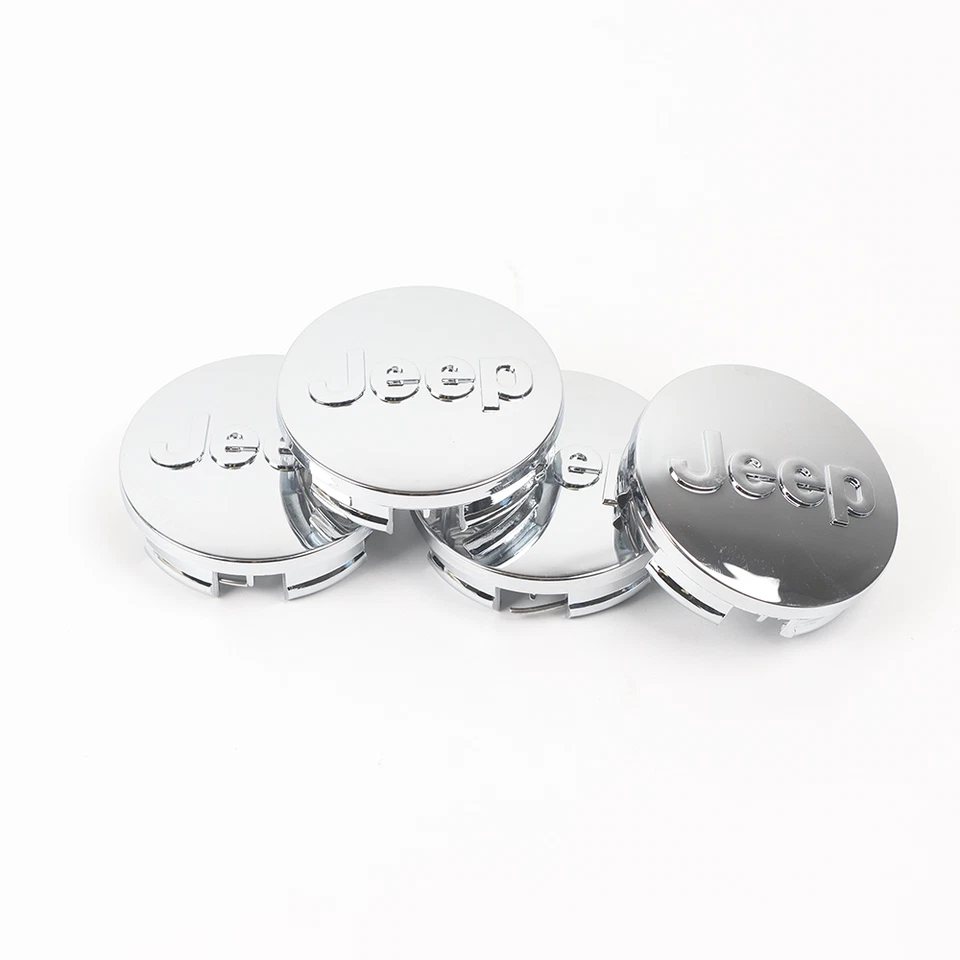 4Pcs Gloss Chrome 65mm Wheel Center Caps For Grand-Cherokee Liberty Patriot Foto 2 de 3