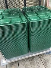 Lot of 50 Dark Green Cambro Trays BCT1014 Lunch Cafeteria School Trays Tray Caf