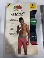 Fruit Of The Loom Mens 3 Pack Assorted Boxer Brief Mid Rise Long Leg 3GMLLC1 L