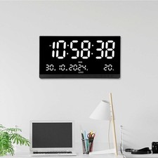 XXL Grosse LED digital Wanduhr mit Datum Temperatur 480x250x25mm Alarm Clock✅