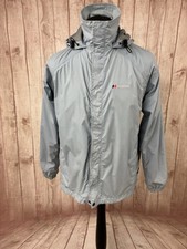Berghaus Aquafoil Waterproof Jacket Womens Size 12 Hooded Light Blue Hiking