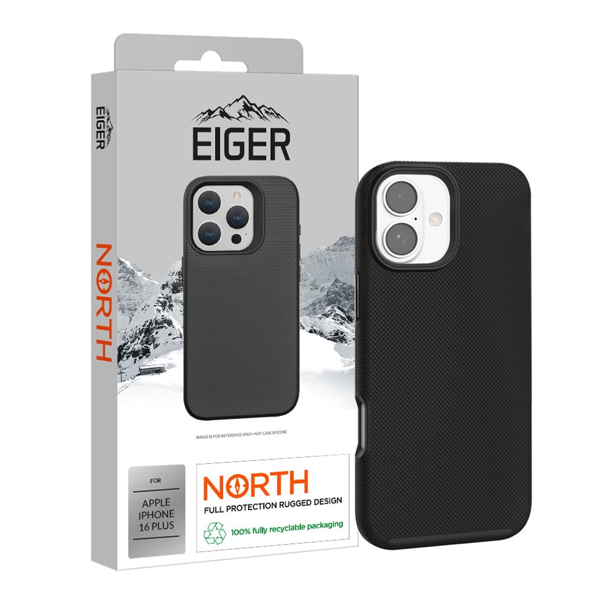 Coque iPhone 16 Plus antichoc Eiger Norte protection militaire 4m noire - 4