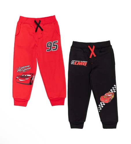 DISNEY PIXAR CARS 2PC SWEATPANTS RED/BLK - Size 7-8