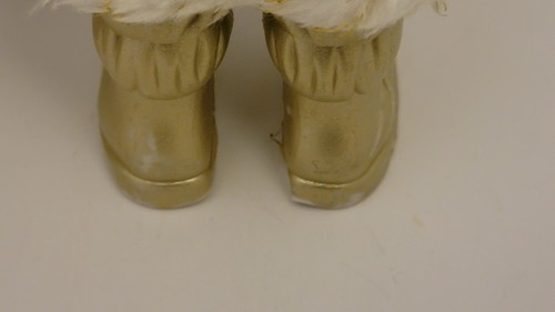 Vintage Gold and White Santa Figurine Christmas Ornament With Bag and Tree 7" - Picture 18 of 24