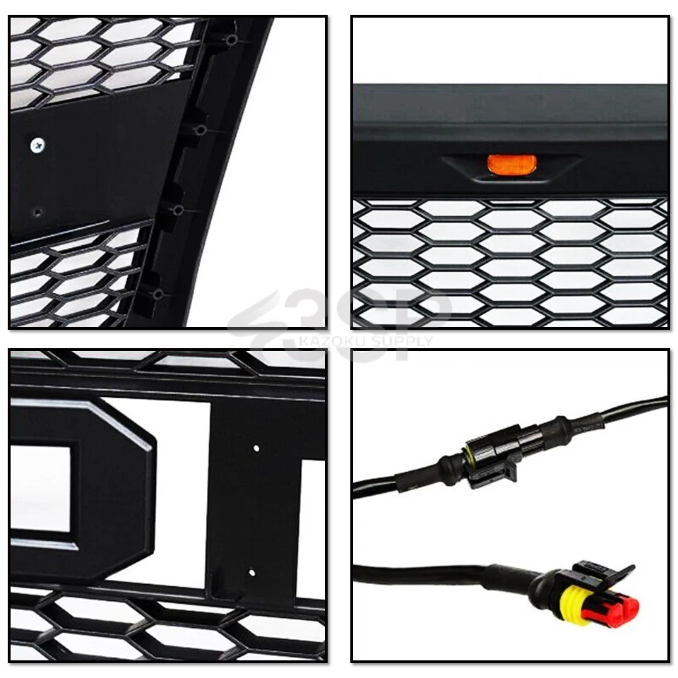 Para Ford F-150 F150 2004-2008 parachoques capó parrilla malla estilo Raptor negro Foto 4 de 4