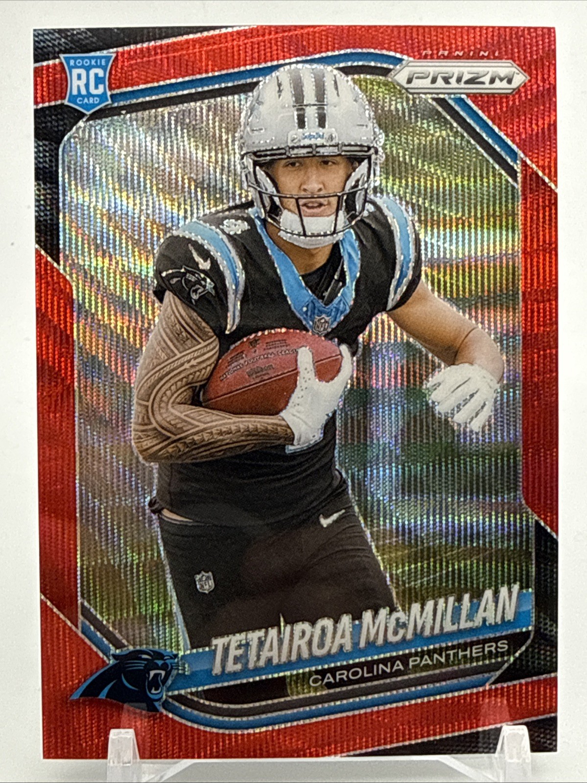 Tetairoa McMillan 2025 Panini Prizm #311 RC RED WAVE ROOKIE /149 OROY Panthers