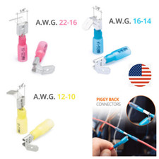 30/150PCS 3-Way Piggyback Spade Terminals 22-10AWG Heat Shrink Wire Connectors