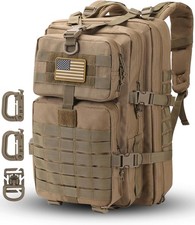 Assault Pack Tactical Backpack 3-Day Rucksack Coyote with USA Patch