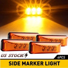 4 Amber 41.33 Led Side Marker Clearance Light Waterproof For Trailer Truck Rv 4 Amber 41.33 Led Side Marker Clearance Light Waterproof For Trailer Truck Rv