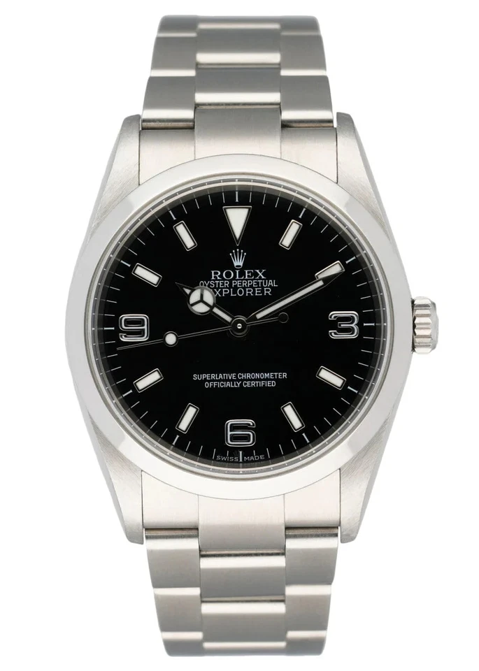 Reloj Rolex Explorer 114270 para hombre esfera negra acero inoxidable