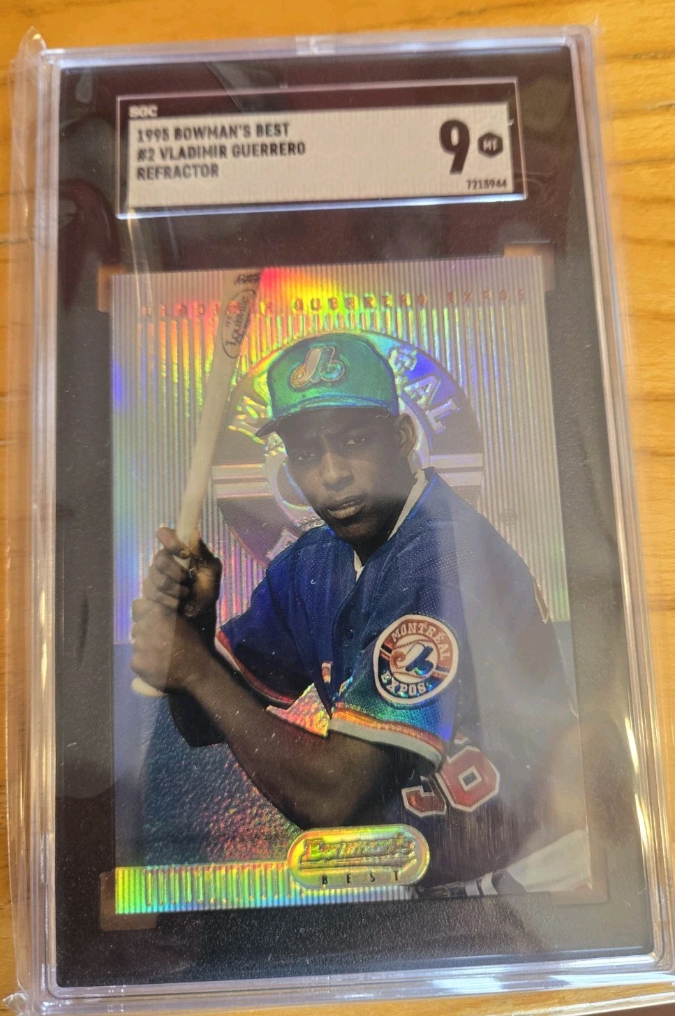 1995 Bowman’s Best Vladimir Guerrero Rookie RC Refractor SGC 9 Mint