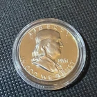 1961 Franklin Half Dollar 90% Silver Proof No Mint Mark Lt Cameo Estate Coins