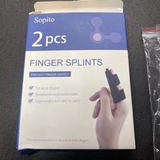 Sopito Finger Splint, 2pcs Brace for Index, Middle, One Size, Black
