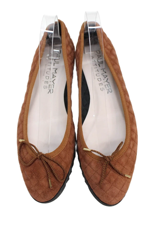Женские стеганые туфли на плоской подошве с бантом Paul Mayer Accent цвет коричневый размер 8 - Изображение 2 из 4