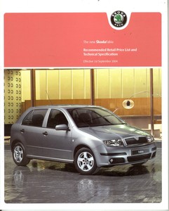 SKODA OCTAVIA PRICE LIST BROCHURE 2004 13 PAGES CLASSIC AMBIENTE ELEGANCE