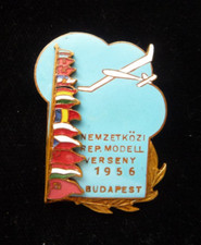 Hungary Badge  World Championship of Aeromodelling Budapest 1956 Flags