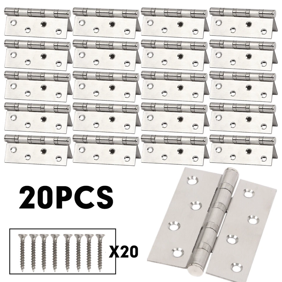 10/20 Sets STAINLESS STEEL Door Hinges Butt Hinges 304 grade 100*75mm HEAVY DUTY - image 2 of 4