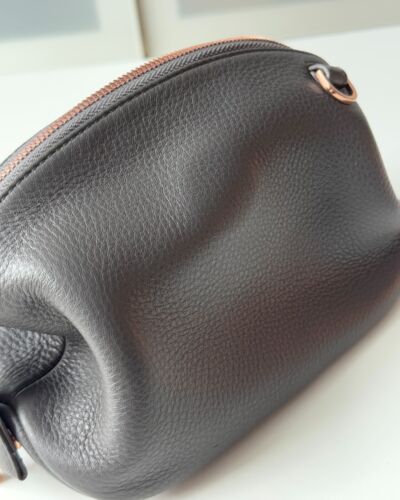 Dagne Dover LOLA Gray Leather Pouch Cosmetics Case Size Small - Picture 3 of 6