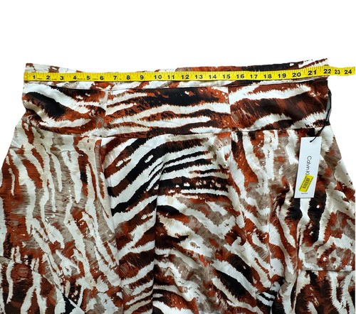 Calvin Klein Skirt 18W Asymmetrical High Low Scarf Handkerchief Animal Print - Picture 8 of 20