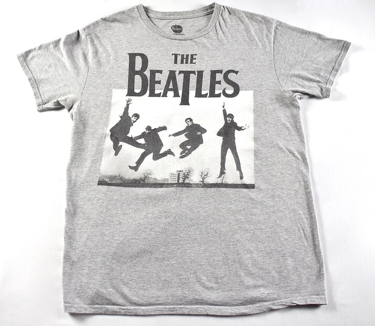 The Beatles Jumping Gray Graphic Print T-Shirt Apple Corps LTD Large