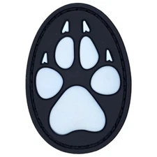 DOG PAW PRINT BADGE SYMBOL OVAL TACTICAL 3D GLOW PVC SWAT HOOK ANIMAL PATCH