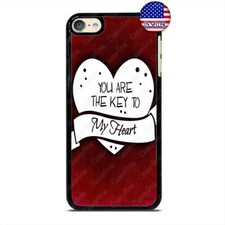 iPod Touch 7 6 5 4 Slim Hard Rubber Case Cover Love Quote Key To My Heart